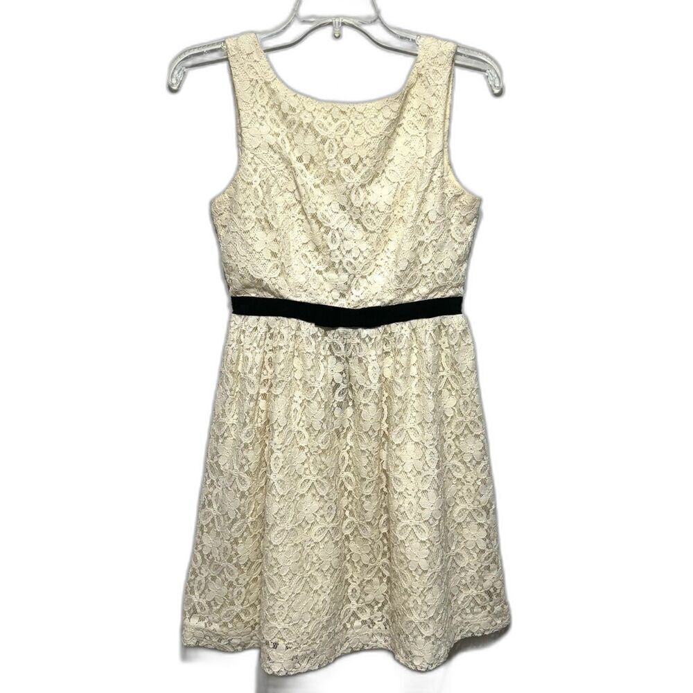dELiA*s Sleeveless Mini Dress White Eyelet Lace Sundress Wedding Womens size 5/6